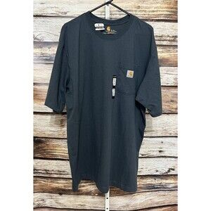 Carhartt Shirt Mens XL Tall Short Sleeve Crew Neck Pocket Casual Adult Blue New
